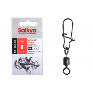 Вертлюг с застежкой Saikyo SA-302-08 - 10 шт (10кг)