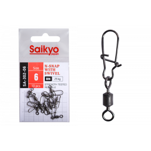 Вертлюг с застежкой Saikyo SA-302-06 - 10 шт (15кг)